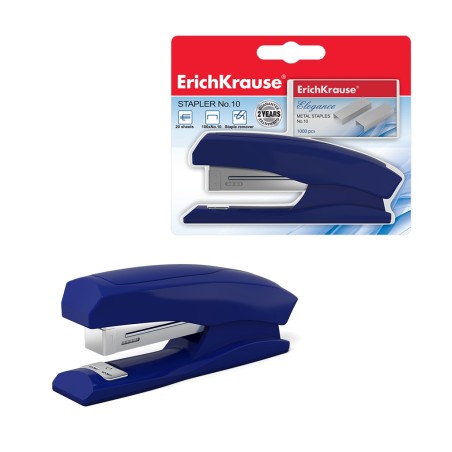 ✅ Agrafeuse Erichkrause ?10 Elegance - Jusqu'à 20 feuilles - Agrafes dans l'ensemble - Résistant aux chocs - M en stock