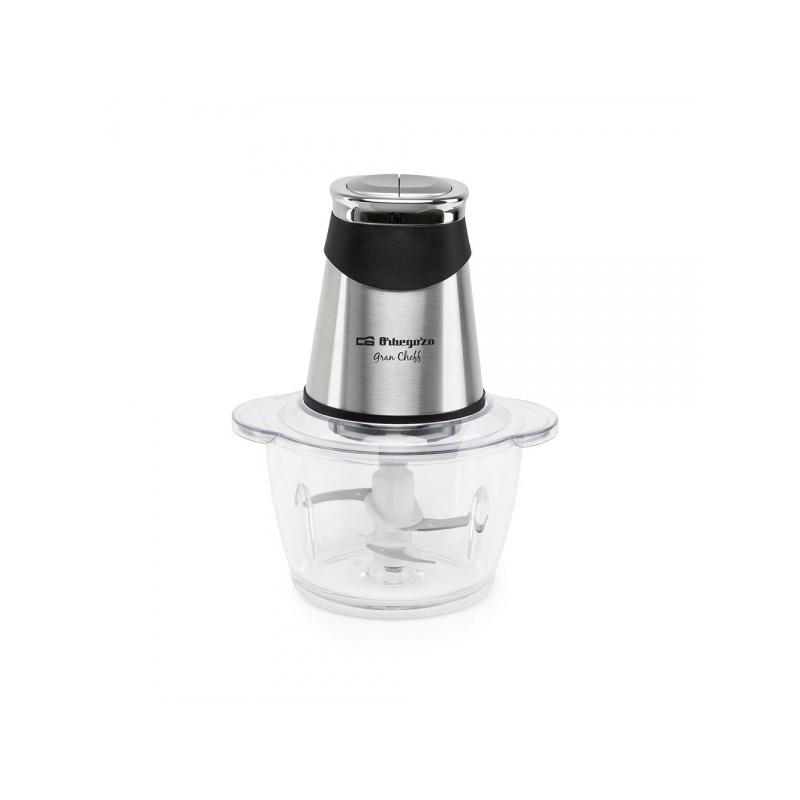 Orbegozo MC 4650 Hachoir 500 W - Récipient en verre d'une capacité de 1,2 L - 4 lames en acier inoxydable et 2 niveaux de puissa
