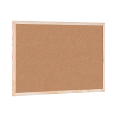 Tableau en Liège Double Face Bi-Office 600x400mm Cadre Naturel