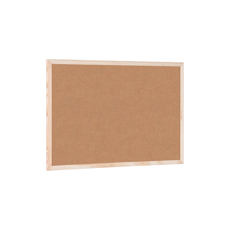 Tableau en Liège Double Face Bi-Office 600x400mm Cadre Naturel