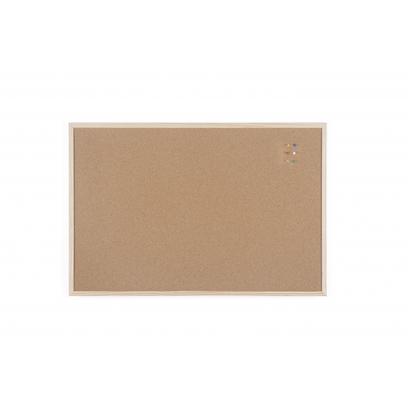 Tableau en Liège Double Face Bi-Office 900x600mm Cadre Naturel