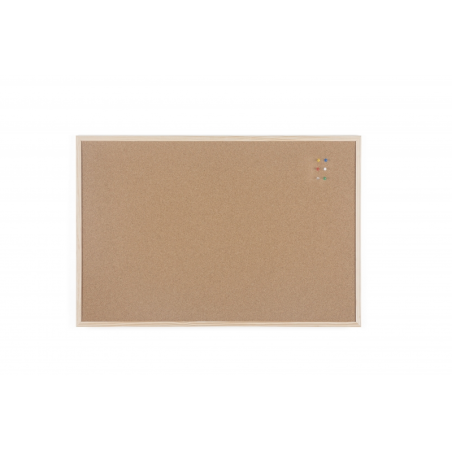 Tableau en Liège Double Face Bi-Office 900x600mm Cadre Naturel
