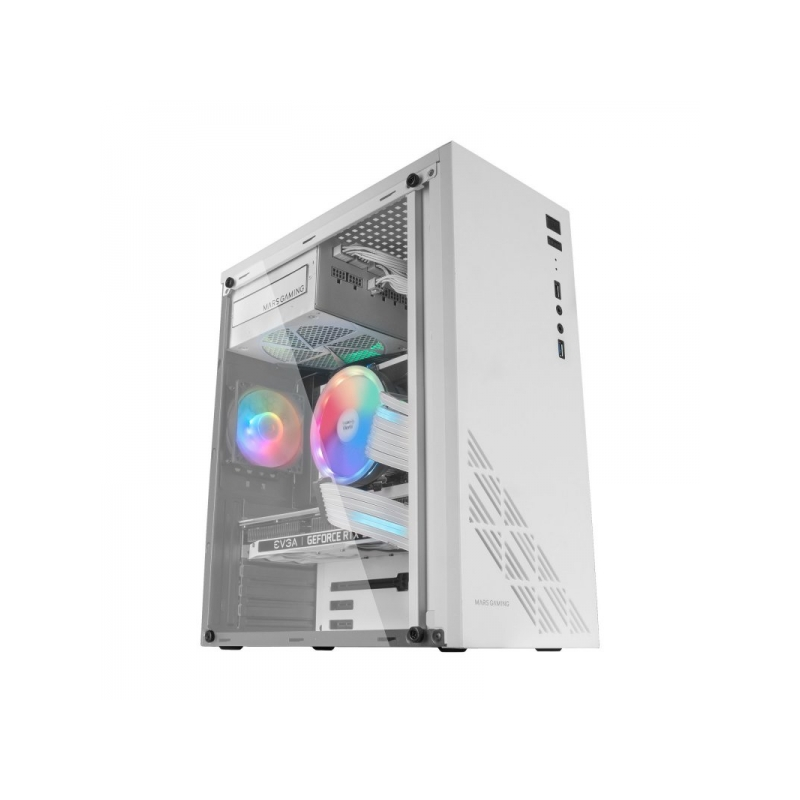 Mars Gaming MC100 Moyenne Tour Gaming - Acier Ultra-léger - Refroidissement CONVECT-COOL avancé - Éclairage RGB Fixe - Support d