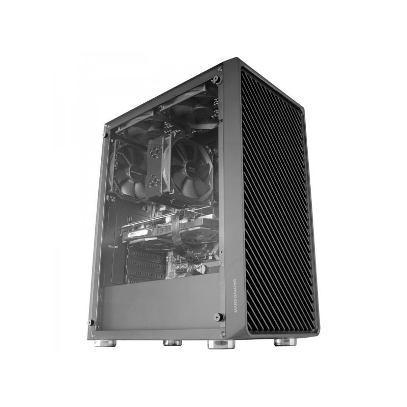 Boîtier aérodynamique Mars Gaming MC-3000 - 4 ventilateurs FDB silencieux - Support pour 6 ventilateurs - Grand espace interne -