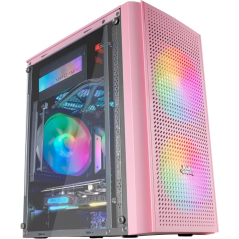 Mars Gaming MC300 Boîtier Gaming Compact - Fenêtre en Verre Trempé - 3 Ventilateurs FRGB - Grille Avant TOTAL-MESH - Support Mic