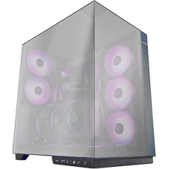 Boîtier tour ATX Mars Gaming MC-3GFPRO - 2 ventilateurs ARGB arrière préinstallés - Triple vitrage chromé - Montage vertical de
