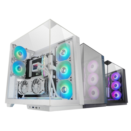 Boîtier tour ATX Mars Gaming MC-3GF - 2 ventilateurs ARGB arrière préinstallés - Panneau latéral triple en verre trempé - Montag