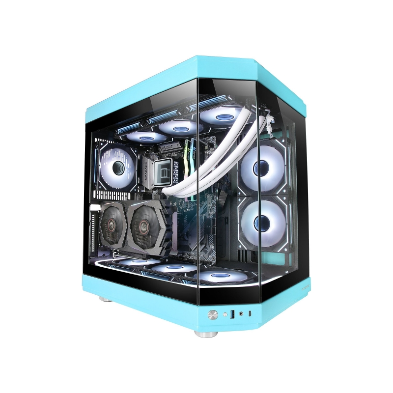 Mars Gaming MC-3T Premium Gaming Case - Trois panneaux en verre trempé - Montage GPU vertical - Capacité pour 10 ventilateurs -
