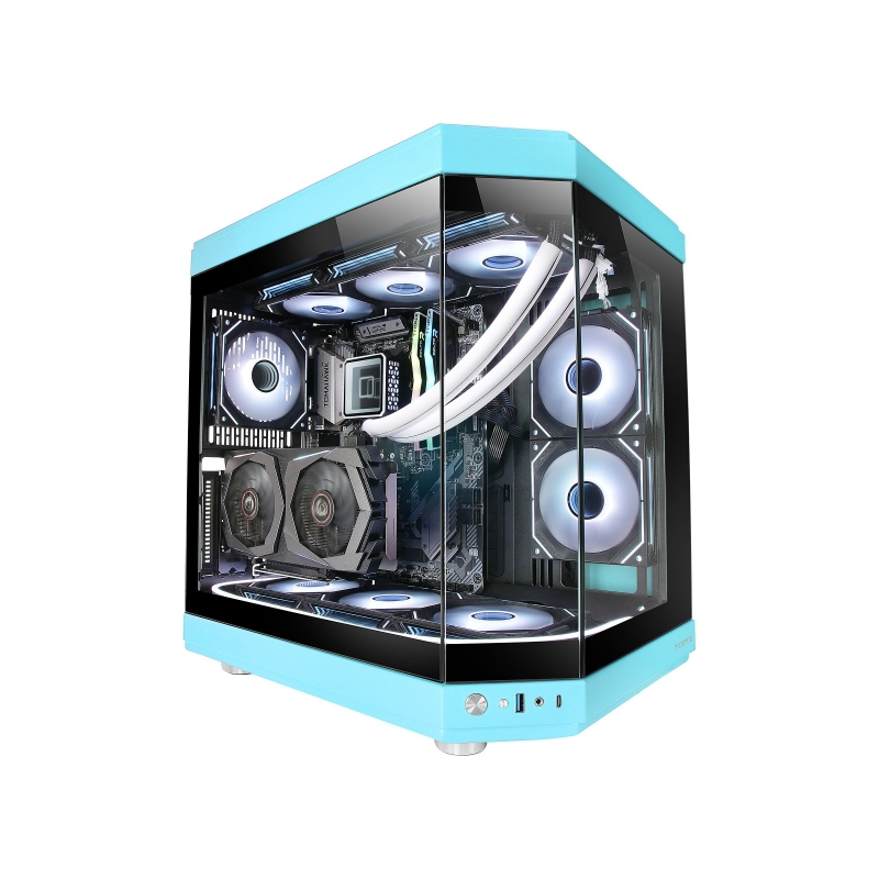 Mars Gaming MC-3T Premium Gaming Case - Trois panneaux en verre trempé - Montage GPU vertical - Capacité pour 10 ventilateurs -