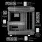 Mars Gaming MC-3T Premium Gaming Case - Trois panneaux en verre trempé - Montage GPU vertical - Capacité pour 10 ventilateurs -