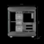 Mars Gaming MC-3T Premium Gaming Case - Trois panneaux en verre trempé - Montage GPU vertical - Capacité pour 10 ventilateurs -