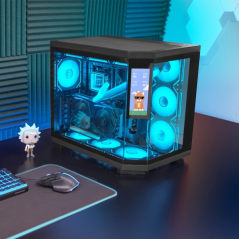 Boîtier tour ATX Mars Gaming MC-3TCORELCD - Écran IPS personnalisable 7,2" - Triple vitrage trempé - Compatible refroidissement
