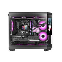 Boîtier tour ultra-compact Mars Gaming MC-3TCORELCDM - Compatible MicroATX/Mini-ITX - Triple vitrage trempé - Écran IPS personna
