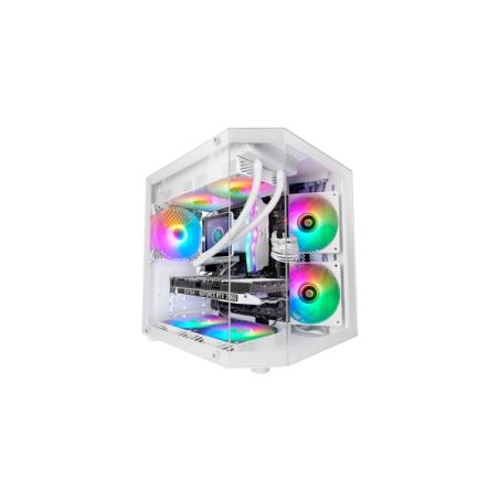 Boîtier tour ultra-compact Mars Gaming MC-3TLITE - Ventilateur FRGB intégré de 120 mm - Triple panneau en verre trempé - Compati