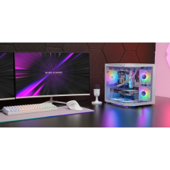 Boîtier tour ultra-compact Mars Gaming MC-3TLITE - Ventilateur FRGB intégré de 120 mm - Triple panneau en verre trempé - Compati