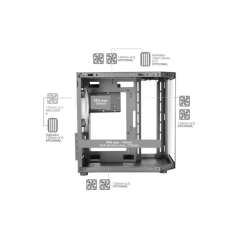 Boîtier tour ultra-compact Mars Gaming MC-3TLITE - Ventilateur FRGB intégré de 120 mm - Triple panneau en verre trempé - Compati