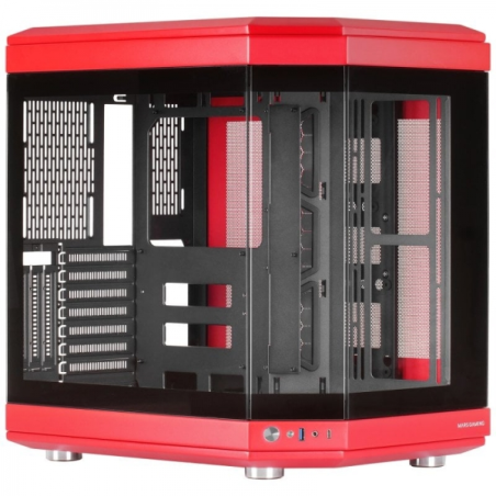 Mars Gaming MC-3T Boîtier Gaming Premium - Trois Panneaux en Verre Trempé - Montage GPU Vertical - Connectivité USB-C - Jusqu'à