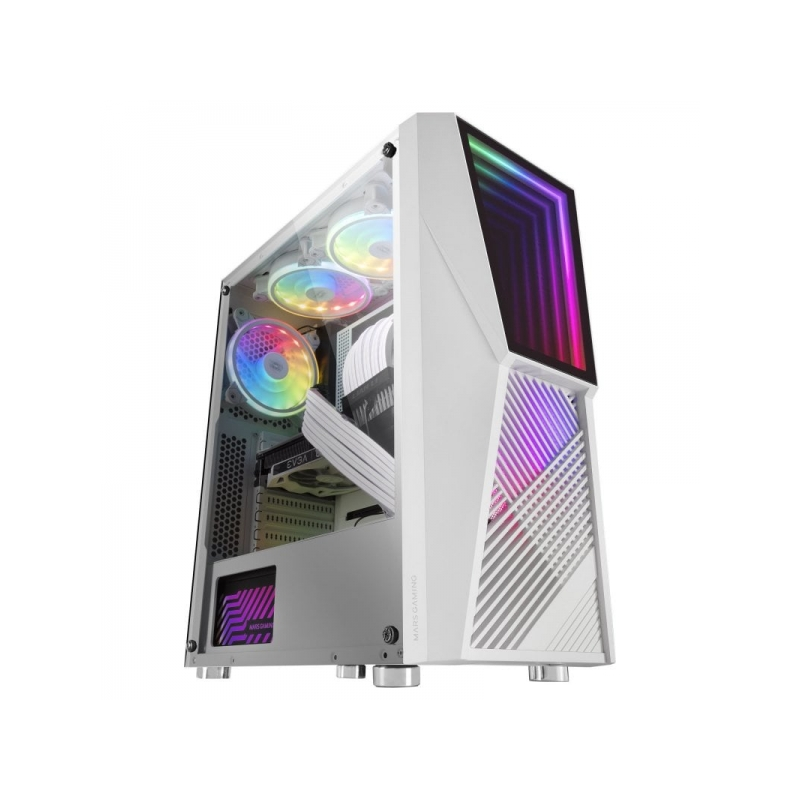 Tour moyenne de jeu Mars Gaming MC777 Premium - Miroir ARGB Infinity - 17 modes d'éclairage - Refroidissement avancé avec 2 vent