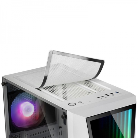 Tour moyenne de jeu Mars Gaming MC777 Premium - Miroir ARGB Infinity - 17 modes d'éclairage - Refroidissement avancé avec 2 vent