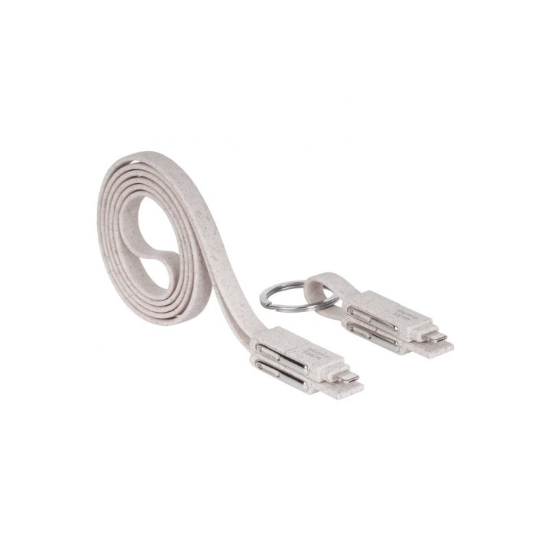 Mars Gaming MCA-ECO Pack de Câbles Écologiques - Fibre de Blé - Anti-enchevêtrement - Charge Ultra-rapide 3.1A - Transfert 480Mb