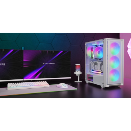Boîtier tour ATX Mars Gaming MC-AIR - 4 ventilateurs FRGB 120 mm - Grille avant en métal - Double compartiment - 7 emplacements