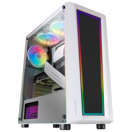 Boîtier personnalisable Mars Gaming MC-ART - Panneaux coulissants - Éclairage ARGB 12 modes - Refroidissement avancé - Compatibl