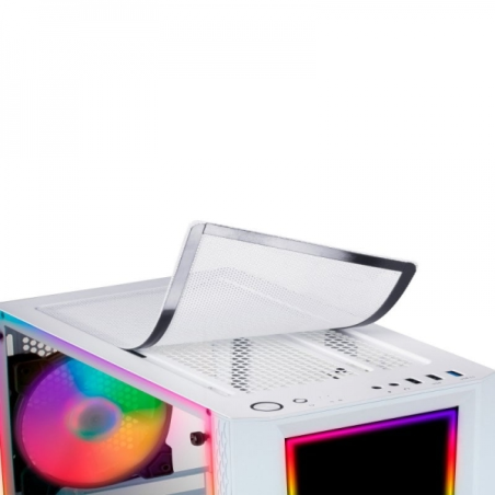 Boîtier personnalisable Mars Gaming MC-ART - Panneaux coulissants - Éclairage ARGB 12 modes - Refroidissement avancé - Compatibl