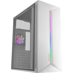 Boîtier tour ATX Mars Gaming MC-BLAZE - Ventilateur arrière FRGB - Panneau latéral en verre trempé - Bande LED avant - 7 emplace