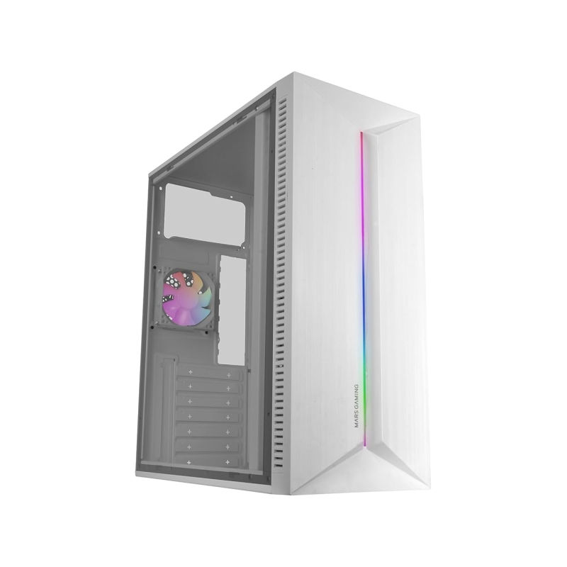 Boîtier tour ATX Mars Gaming MC-BLAZE - Ventilateur arrière FRGB - Panneau latéral en verre trempé - Bande LED avant - 7 emplace