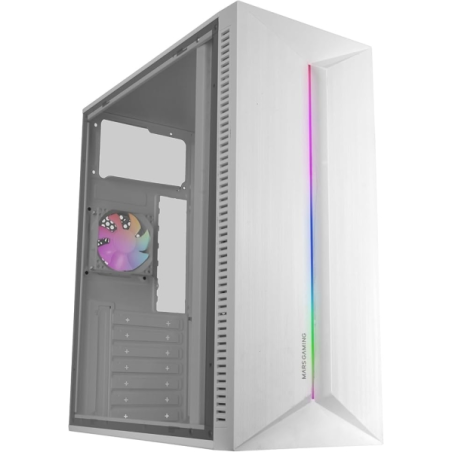 Boîtier tour ATX Mars Gaming MC-BLAZE - Ventilateur arrière FRGB - Panneau latéral en verre trempé - Bande LED avant - 7 emplace