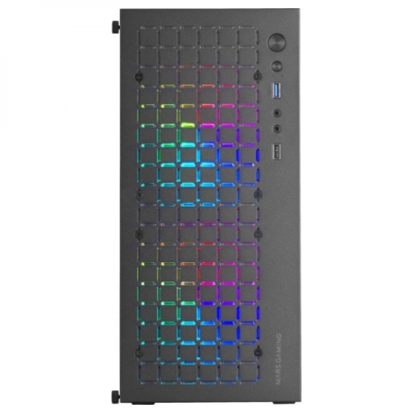 Mini tour de jeu Mars Gaming MC-CORE - Grille en MESH métallique - Fenêtre latérale - 2 ventilateurs FRGB - Support Micro-ATX/Mi
