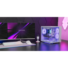 Boîtier tour ATX Mars Gaming MC-CURV - Verre trempé incurvé continu - Double compartiment - Connectivité USB-C et USB 3.0 - 7 em