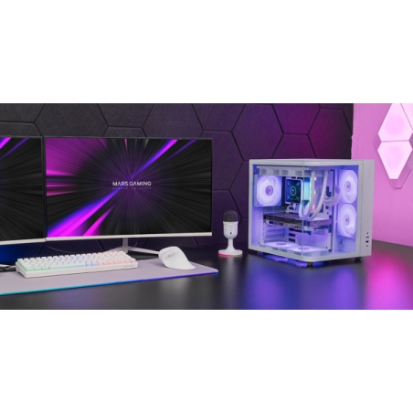 Boîtier tour ATX Mars Gaming MC-CURV - Verre trempé incurvé continu - Double compartiment - Connectivité USB-C et USB 3.0 - 7 em