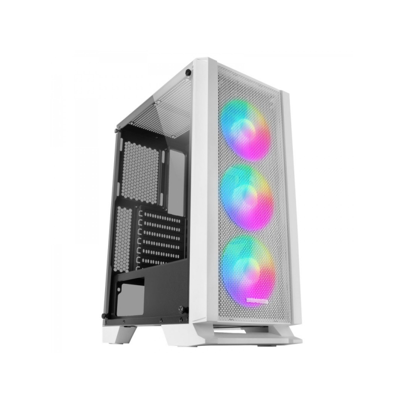 Mars Gaming MC-C Semi-Tour Gaming - Éclairage FRGB - Fenêtre en Verre Trempé - Support Refroidissement Liquide - Compatible ATX/