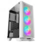 Mars Gaming MC-C Semi-Tour Gaming - Éclairage FRGB - Fenêtre en Verre Trempé - Support Refroidissement Liquide - Compatible ATX/