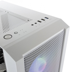 Mars Gaming MC-C Semi-Tour Gaming - Éclairage FRGB - Fenêtre en Verre Trempé - Support Refroidissement Liquide - Compatible ATX/