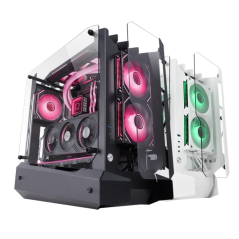 Boîtier tour ATX Mars Gaming MC-EDGE - Compatible refroidissement liquide - Triple vitrage trempé - Conception ouverte - 7 empla