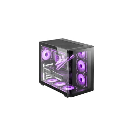 Boîtier tour ATX Mars Gaming MC-FUSION - Verre trempé incurvé continu - Compatible refroidissement liquide - Jusqu'à 10 ventilat