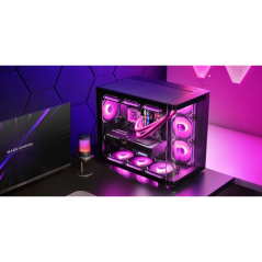 Boîtier tour ATX Mars Gaming MC-FUSION - Verre trempé incurvé continu - Compatible refroidissement liquide - Jusqu'à 10 ventilat