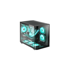 Boîtier tour ultra-compact Mars Gaming MC-FUSIONM - Compatible MicroATX/Mini-ITX - Verre trempé incurvé - Jusqu'à 10 ventilateur