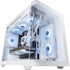 Boîtier mini-tour ultra-compact Mars Gaming MC-FUSIONM - Compatible MicroATX/Mini-ITX - Panneau avant en verre trempé incurvé -