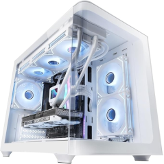 Boîtier mini-tour ultra-compact Mars Gaming MC-FUSIONM - Compatible MicroATX/Mini-ITX - Panneau avant en verre trempé incurvé -