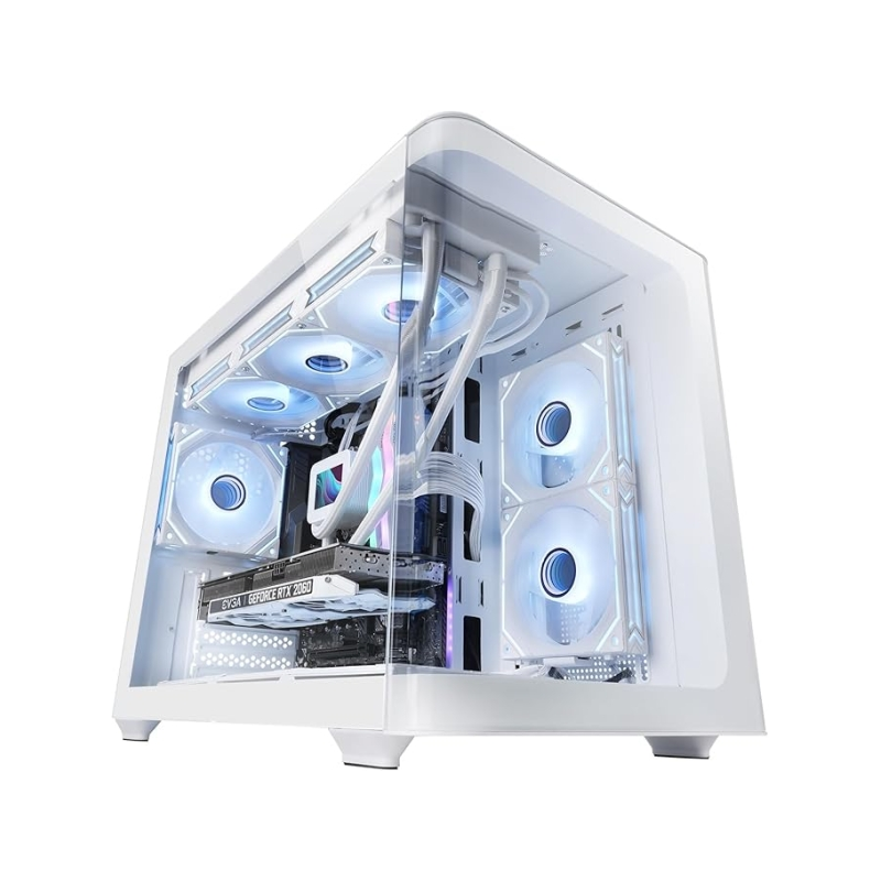 Boîtier mini-tour ultra-compact Mars Gaming MC-FUSIONM - Compatible MicroATX/Mini-ITX - Panneau avant en verre trempé incurvé -