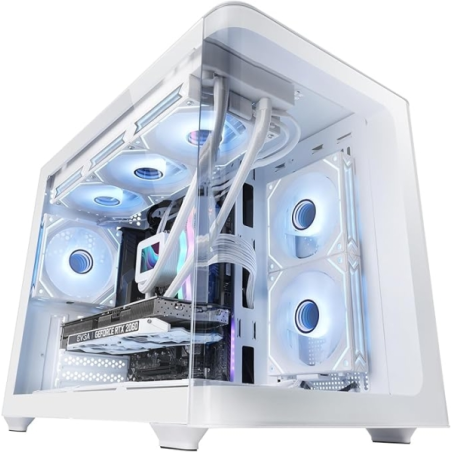 Boîtier mini-tour ultra-compact Mars Gaming MC-FUSIONM - Compatible MicroATX/Mini-ITX - Panneau avant en verre trempé incurvé -