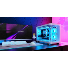 Boîtier mini-tour ultra-compact Mars Gaming MC-FUSIONM - Compatible MicroATX/Mini-ITX - Panneau avant en verre trempé incurvé -