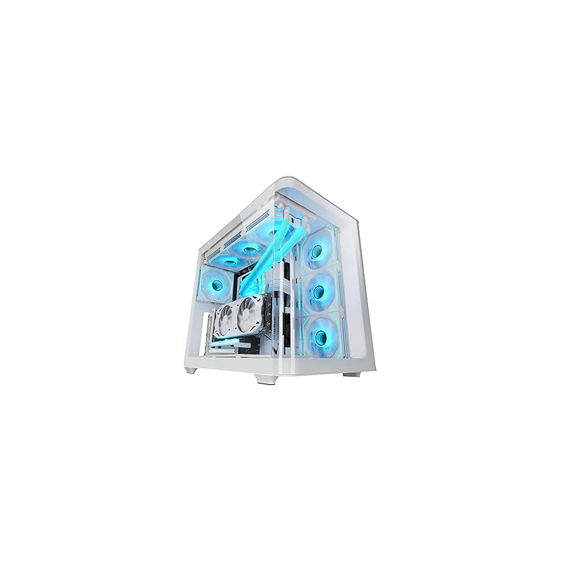 Boîtier tour ATX Mars Gaming MC-FUSION - Verre trempé incurvé continu - Compatible refroidissement liquide - Jusqu'à 10 ventilat