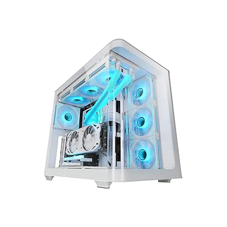 Boîtier tour ATX Mars Gaming MC-FUSION - Verre trempé incurvé continu - Compatible refroidissement liquide - Jusqu'à 10 ventilat