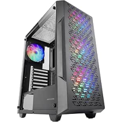 Boîtier tour ATX Mars Gaming MC-GEO - 4 ventilateurs FRGB 120 mm - Grille avant en métal - Double compartiment - 7 emplacements