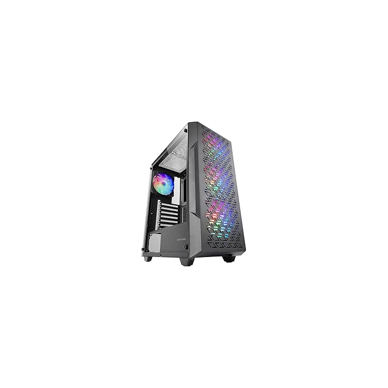 Boîtier tour ATX Mars Gaming MC-GEO - 4 ventilateurs FRGB 120 mm - Grille avant en métal - Double compartiment - 7 emplacements