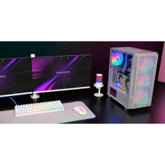 Boîtier tour ATX Mars Gaming MC-GEO - 4 ventilateurs FRGB 120 mm - Grille avant en métal - Double compartiment - 7 emplacements